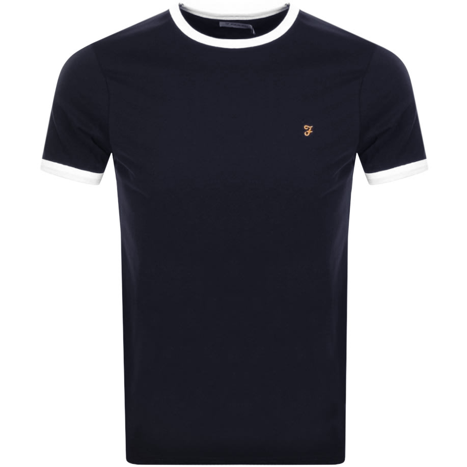 Alternative Image for ProductFarah Vintage Groves Ringer T Shirt Navy1